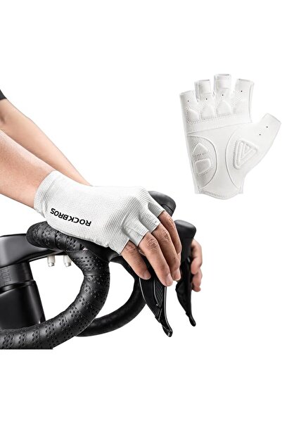 ROCKBROS Half Finger Cycling Gloves Breathable SBR Padded Bike Gloves Anti-Sl...
