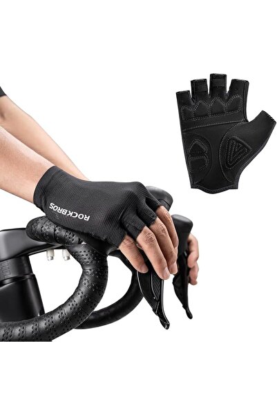 ROCKBROS Half Finger Cycling Gloves Breathable SBR Padded Bike Gloves Anti-Sl...