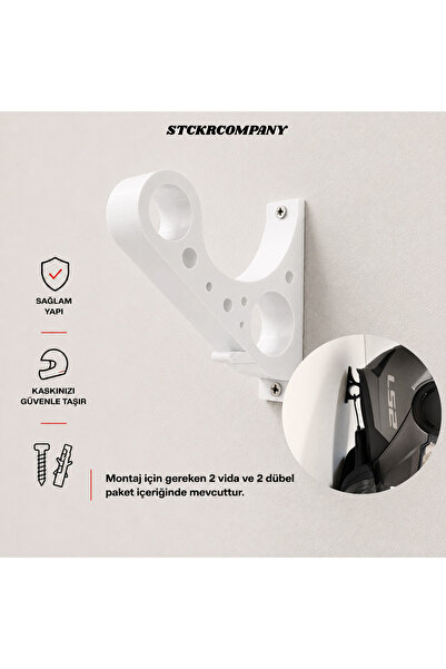 STCKRCO Motosiklet Kask Askısı Duvara Monte Kask Askılığı Kask ve Ekipman Tutucu