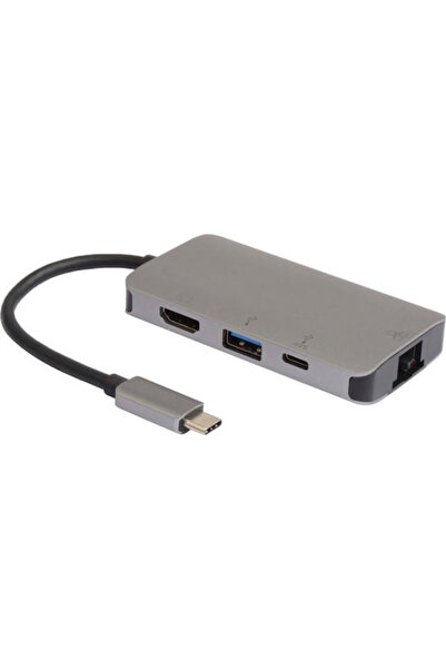 MicroConnect Σταθμός σύνδεσης USB-C με HDMI 4K PD Ethernet Γκρι (USB3.1CCOM16)
