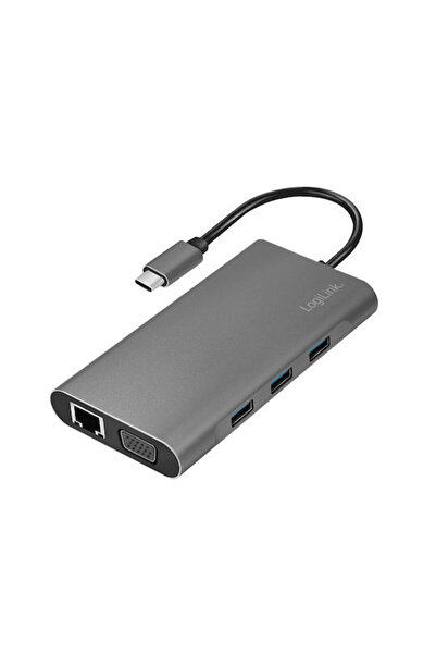 LogiLink Σταθμός σύνδεσης USB-C με HDMI 4K, PD, Ethernet και συνδέσεις οθονών...
