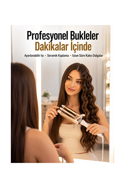 pınaxar Professional Curling Iron with Adjustable Heat Settings – Fast and Ge...