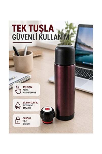 pınaxar Double Layer Vacuum Thermos Stainless Steel Thermos for Office Vehicl...