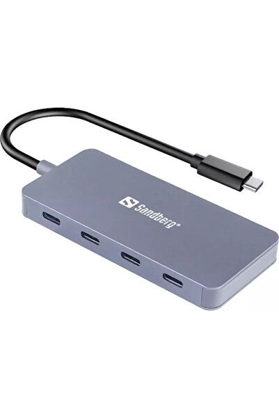 Sandberg Διανομέας USB 4 Θυρών USB 3.1 με σύνδεση USB-C Γκρι Κωδικός: 136-41