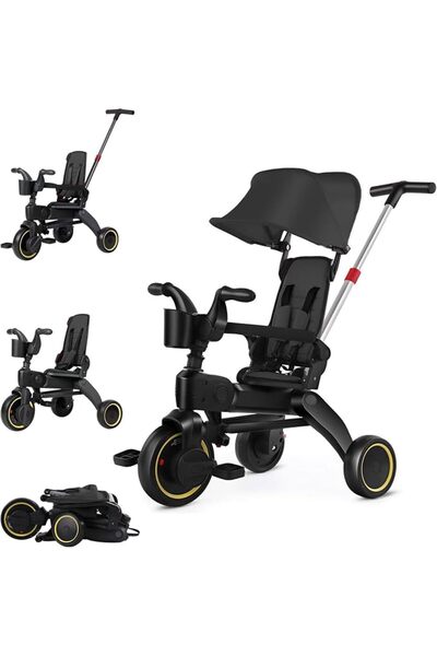 GENERAL Andanna 5-in-1 Convertible Kids Tricycle, Parent Push Handle, Ages 1-...