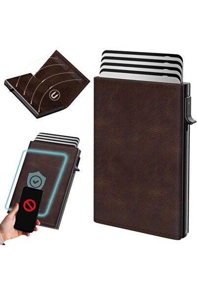 GENERAL محفظة حاملة بطاقات للرجال، محفظة معدنية مانعة لسرقة بيانات RFID مع جل...