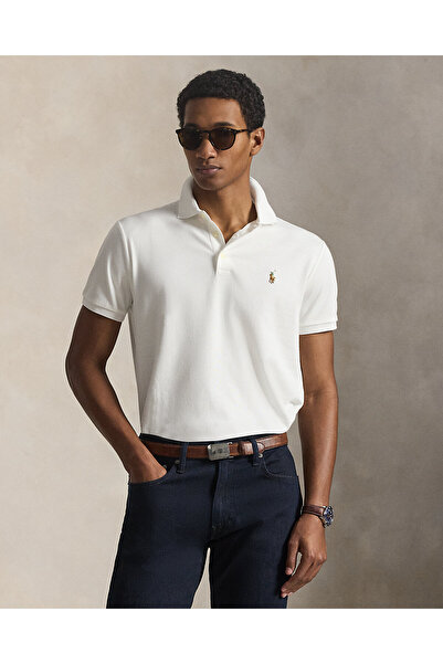 Ralph Lauren Blue Special Cut Pony Embroidered Iconic Mesh Polo Shirt
