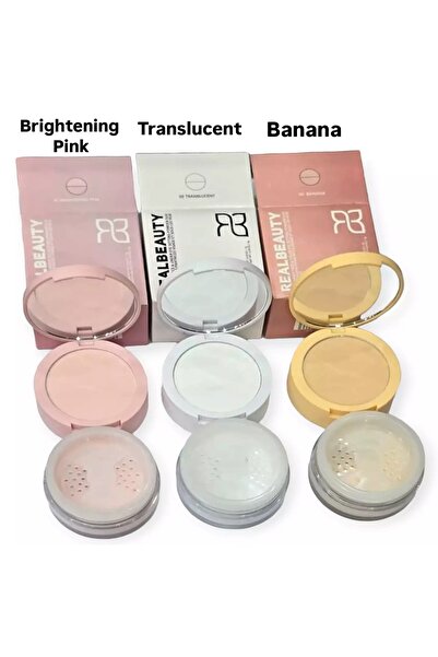 real beauty Dual-Use Powder Set Compact Powder & Loose Powder 3 Colors