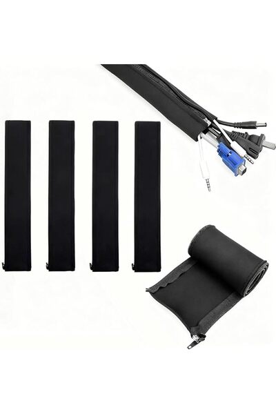 GoodTool غلاف لإدارة الكابلات، منظم كابلات لسطح المكتب، غلاف كابلات بسحاب للك...