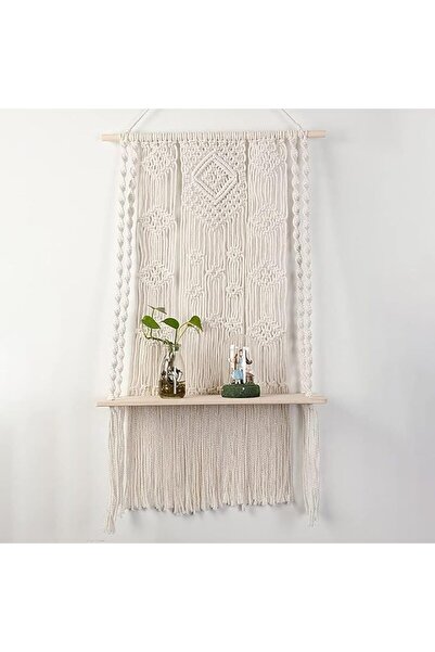 Bukela Macrame Wall Hanging Shelf Wall Hanging Shelf Woven Home Organizer Dec...