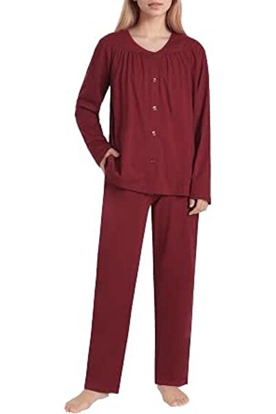 Latuza Women's Cotton Pajamas Set Soft Long Sleeve Button Down Pajama Set