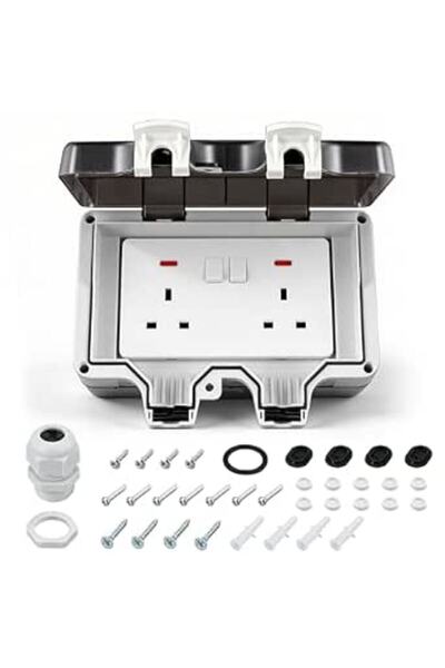 GENERAL Outdoor Waterproof Outlet, Double Outdoor Socket with Cover, IP66 Wat...