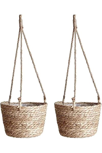 Generic 2 Pack Handmade Hanging Planters, Natural Jute Rope Woven, Indoor Out...
