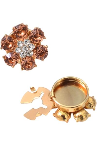 GENERAL 2-Pack Rhinestone Flower Cufflinks, Decorative Button Covers for Shir...