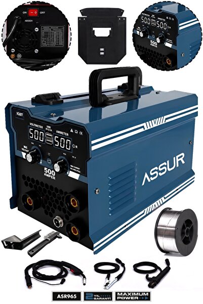 ASSUR 500 Amper 3'ü 1 Arada Gazsız Gazaltı MIG/MMA/TIG Lift İnverter Kaynak M...
