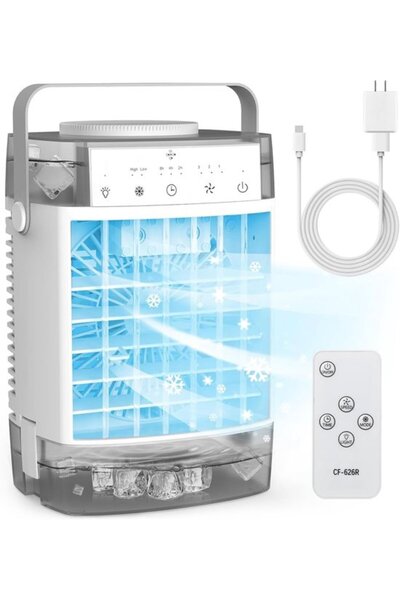 STARSTAR Portable air conditioner, 1600 ml dual water tanks, 3 fan speeds, 2 ...