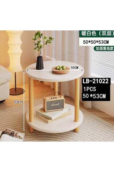 DubaiGallery Modern Round Living Room Side Table – Double Layer