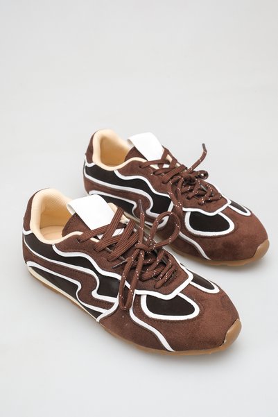 SEEM Flow Çift Bağcıklı Süet Kahverengi Kadın Sneaker