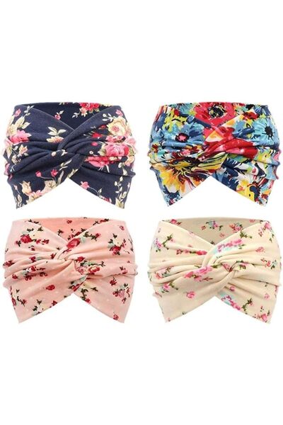 GENERAL 4 Pack Turban Headbands for Women – Wide Vintage Knotted Head Wraps, ...