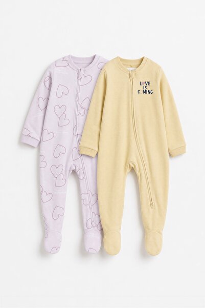 LEFTIES 2'li kalp desenli tulum pijama seti