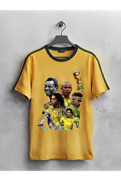 MAGORS Tricou Ronaldo Nazario imprimat unisex, oversize, cu gât crewneck, Bra...