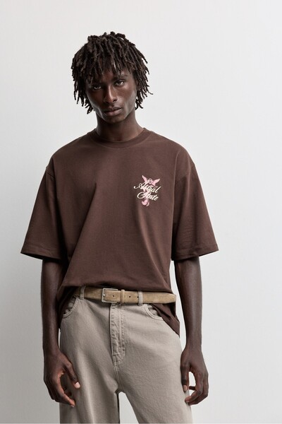 LEFTIES Baskılı oversize t-shirt