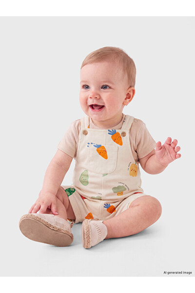 LC Waikiki Quality Pieces from Çelebi Store Printed Baby Boy Salopet and T-Shirt