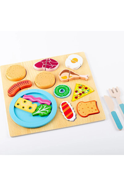 Leno Educational Wooden Dining Set Cooking Tools Puzzle Toy Set For Children