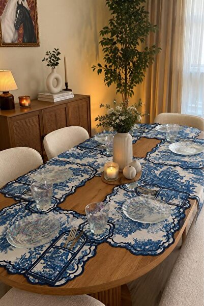 Çeyiz Diyarı Gonna Linen Printed Liquid-Proof American Service Set 19 Pieces ...