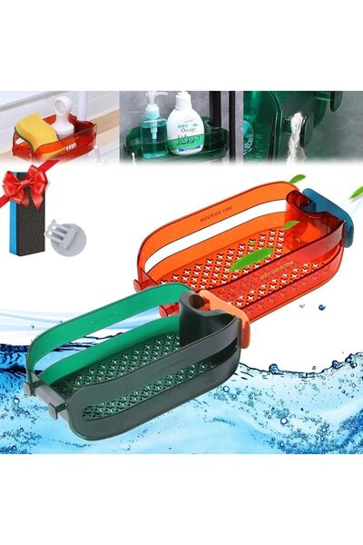GENERAL 2Pcs 2 in 1 Kitchen Sink Organizer, Detachable Sponge Holder with Dra...