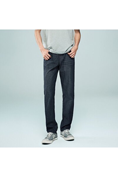 Giordano Men's Denim Mid Rise Slim Zipper Jeans