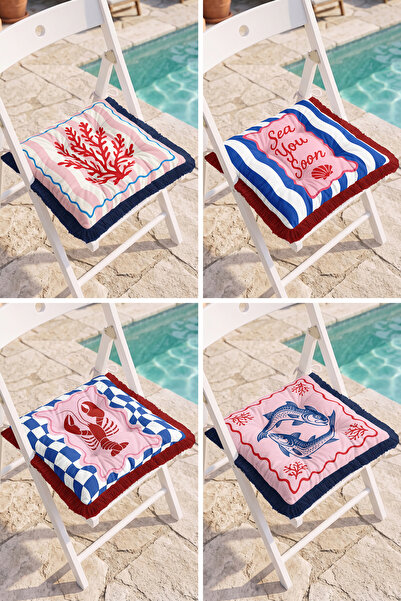 Realhomes Sea You Soon Written Sea-Themed Fish, Lobster and Coral Patterned 4...