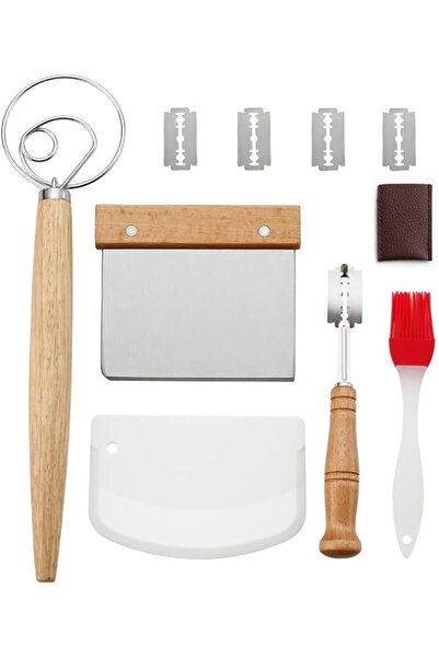 ALMEKAQUZ 5 PCS Danish Dough Whisk, Stainless Steel Bench Scraper, Bread Scor...
