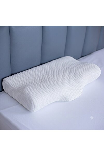 Dear Visco Özel Boyun Yuvalı Servikal Yastık Destekleyici Visco Ortopedik Boyun Yastığı 60*34*11 cm