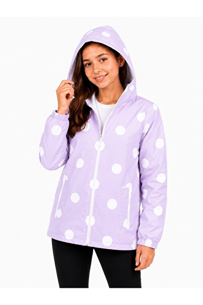 ASYAKİDS CLUB Girl's Hooded Combed Cotton Lined Seasonal Raincoat