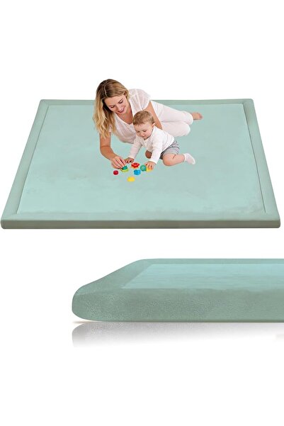 GENERAL 3CM Thick Coral Velvet Baby Play Mat 80 x 150 cm Brown Baby Crawling ...