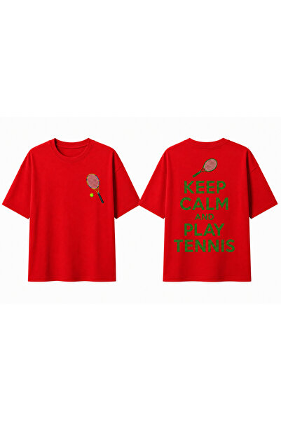 VODEXA Unisex Oversize Tennis Printed T-Shirt 100% Cotton Tennis Themed Comfo...