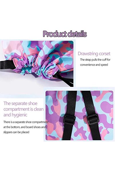 JOYZZZ Swim Bag for Kids, Cute Girls Mermaid Cartoon Printed Drawstring Backp...