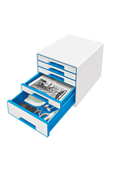 Leitz Cabinet Cu Sertare Wow, 5 Sertare - Alb/Albastru, 287 x 270 x 363 mm
