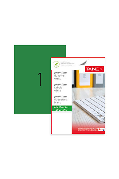 Tanex Self-adhesive Color Labels, 1/A4, 210 X 297Mm, 25 Sheets/Top, Tanex, Fl...
