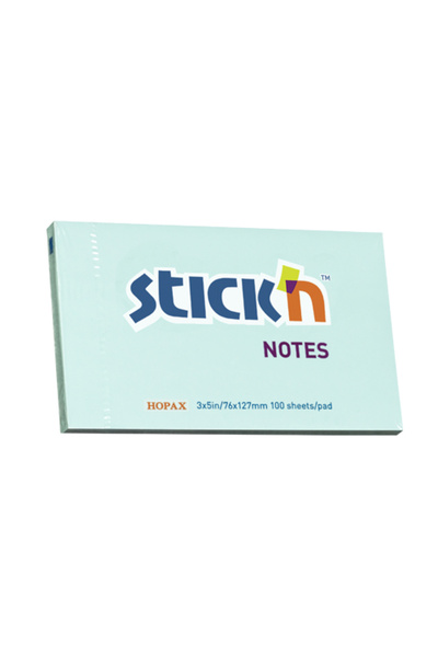 Hopax Self-adhesive Notes 76 X 127 Mm, 100 Sheets, Stick'N - Pastel Baby blue