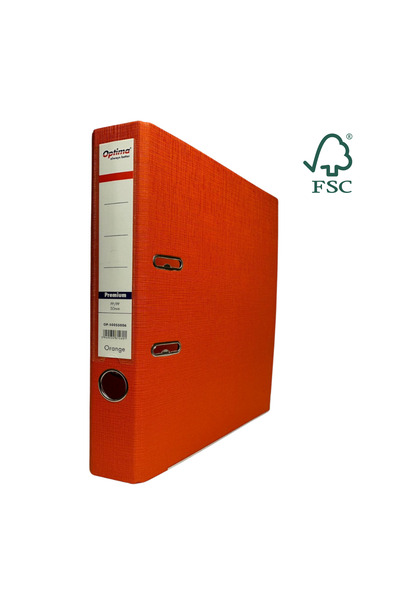Optima A4 File Folder, Laminated Pp/Pp, Metal Edge, 50 Mm, Premium - Orange