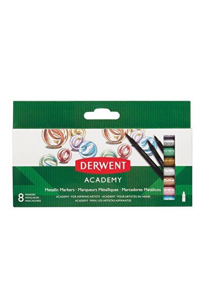 Derwent Carioca Academy, Pointed Tip, 8Pcs/Set, Metallic Colors, Black