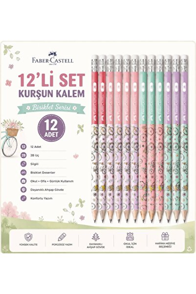 Faber Castell 12 li 2B bisiklet seri kurşun kalem
