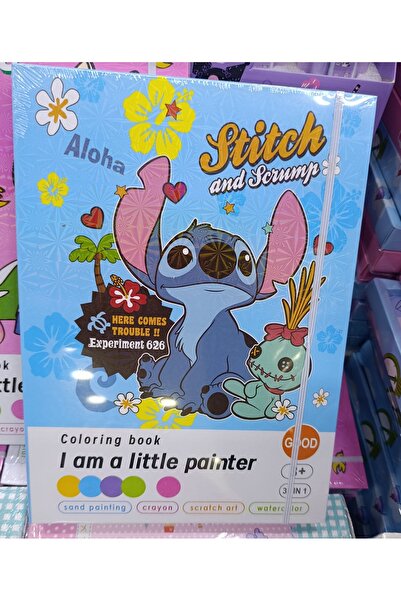 Mutluanlar Hediyelik Stitch 30 parça Boyama kitabı ve seti