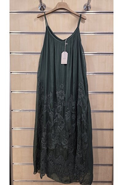 Park Moda Rochie de mătase italiană cu bretele din șnur
