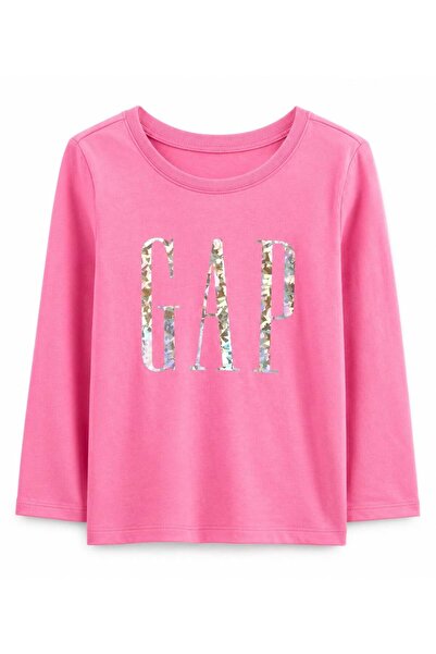 GAP Kids Gap Baby Girl Camouflage / Glitter Logo Long Sleeve T-Shirt 1-6 Year...