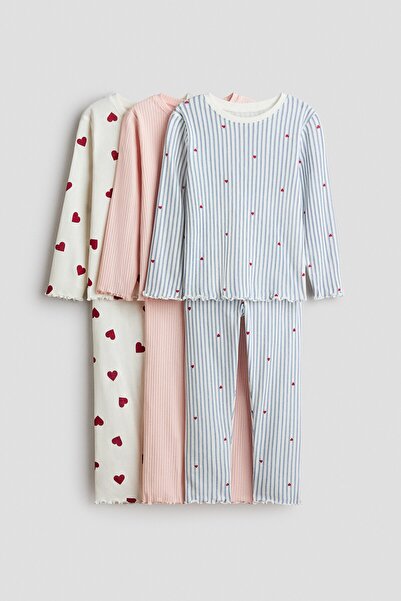 H&M 3'lü Pamuklu Pijama Takımı