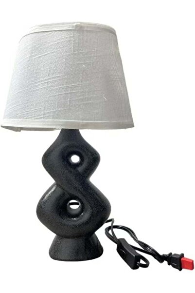 Generic Modern Ceramic Table Lamp with White Fabric Shade, 40cm, Decorative B...