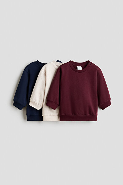 H&M 3’lü Pamuklu Sweatshirt